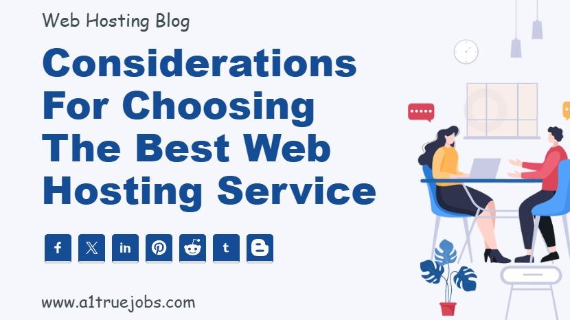 Considerations for Choosing the Best Web Hosting Service